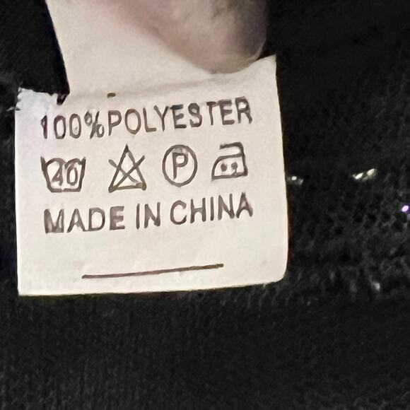 VISION FOR INNOVATION NWT Beaded and Sequined Tulle Blouse XL Glam Coquette - Picture 3 of 5